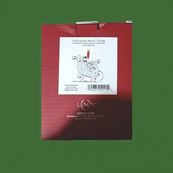 NEW Lenox Sparkle And Scroll Frosted Multi Colored Crystals Sleigh Ornament - Picture 4 of 4